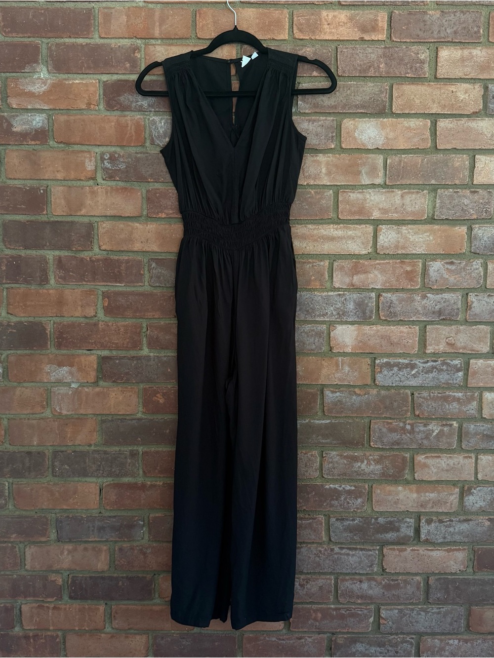 Gap Smocked Wide-Leg V-Neck Jumpsuit